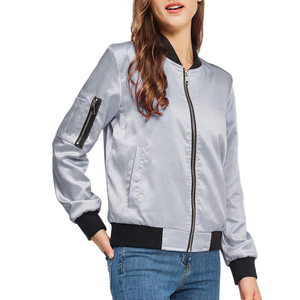 Chaqueta Bomber de Invierno para Mujer, de Alta Calidad, Transpirable, Satén Liso Teñido, Resistente al Viento, MOQ Bajo de 2 Piezas, Colores y Logotipo Personalizables - Product Image 6