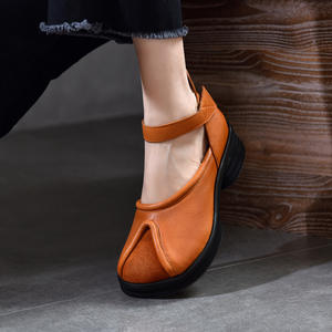 Mocassins en cuir à plateforme pour femmes, semelle épaisse, faciles à enfiler, chaussures tendance pour le bureau et le quotidien - Product Image 3