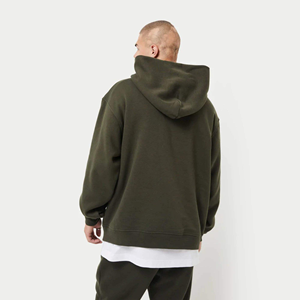 80% Algodón 20% poliéster caqui oscuro de gran tamaño pulóver con capucha hombros caídos escote cruzado dobladillo acanalado puños de talla grande para hombres - Product Image 2