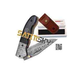 Couteau de chasse Karambit en acier damas fait main personnalisé 9 "avec gaine en cuir cadeau de chasse manuel à haute teneur en carbone 1095 + 15N20 - Product Image 3