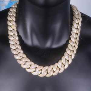 Collar de Cadena Cubana con Diamantes Moissanite Iced Out, Estilo Hip Hop, Plata 925, Joyería Fina, Tendencia de Moda para Fiestas, para Hombres - Product Image 2