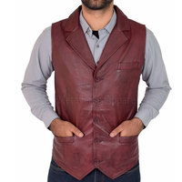 Chaleco de Cuero Vacuno Personalizado a la Moda para Hombre, Corte Ajustado, Ropa de Invierno, Resistente al Viento, Hecho en Pakistán