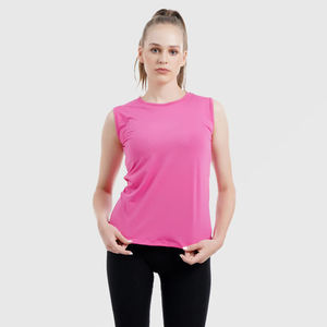 Camisola de moda con cuello en V para mujer, camiseta sin mangas con ribete de encaje con tela transpirable suave y elástica para ropa informal cómoda - Product Image 1
