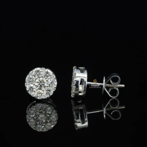 Pendientes de Plata de Ley 925 personalizados con diamantes de moissanita de corte brillante redondo, joyería de boda de moda - Product Image 2