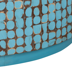Mosaico de coco de fábrica de alta calidad de mesa auxiliar de madera real blanca de estilo bohemio hecho a mano en Vietnam - Product Image 4
