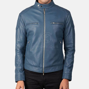 Factory Direct Sale New Arrival Men's <b>Leather</b> <b>Jacket</b> Stand Front Breathable Eco-Friendly Customized <b>Long</b> Sleeves Winter <b>Jacket</b> - Product Image 3