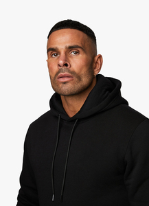New 2-Piece Men'<b>s</b> Solid Fleece Warm Tracksuit Set 100% Cotton Eco-Friendly Hip Hop Hooded Sweatpants Jogging - Product Image 4