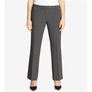 Pantaloni Calvin Klein da donna a gamba dritta con motivo a quadri moderni, antipiega, traspiranti, casual, con elastico in vita, grigio, taglia 2 - Product Image 1