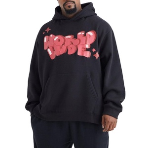 Sweat à capuche élégant 400 GSM 100 % coton, impression en relief, logo personnalisé, streetwear, coupe oversize, entraînement professionnel - Product Image 1