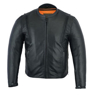 Veste de moto pour hommes Veste en cuir chaude pour hommes à manches longues Moto pour hommes Loisirs Mode Col Debout Veste mince - Product Image 1