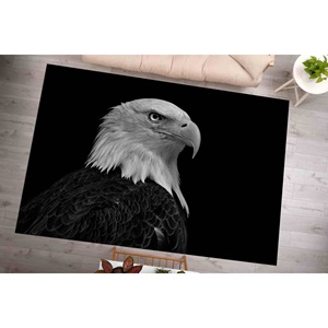 Alfombra de águila calva: alfombra de animales impresa en 3D, decoración de oficina, alfombra de chenilla - Product Image 1