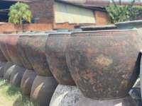 VIETNAM GÉANT FAIT À LA MAIN ANCIENNE ROUILLE ATLANTIS POTS DE JARDIN PLANTEURS VASES EN CÉRAMIQUE POTERIE EXTRA LARGE POUR L'EXTÉRIEUR