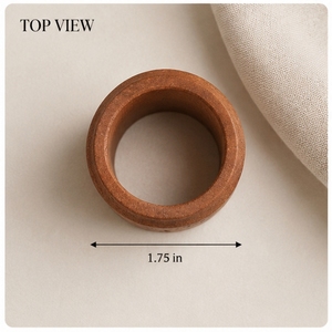 Round Wooden Napkin <b>Rings</b> Nordic Design Carved Finish 4.5cm Width Durable Eco-friendly Wedding Tableware Storage Holders - Product Image 2