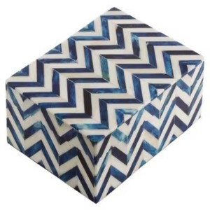 Caja de almacenamiento decorativa de resina antigua hecha a mano india, diseño geométrico gris, incrustaciones de hueso, uso artesanal, regalos, arte de fabricante exportado - Product Image 5