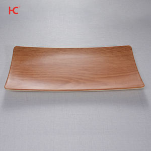 壊れないA5茶色の木製デザインラウンドメラミンボウルとプレートセット100% プラスチック、光沢のある表面カスタムロゴホム - Product Image 6