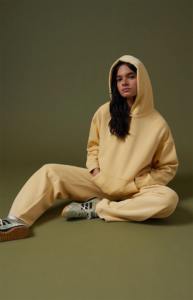 Unisex Midweight Hooded Casual Solid 100% Cotton Breathable Active Tracksuit Set for Running Fitness - Product Image 6