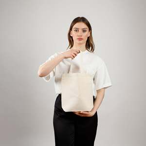 Custom Size <b>Small</b> Cotton Totes For <b>Shopping</b> Mall & Mart Retail Supply Chain With Custom Printed/Embroidery Logo - Product Image 2