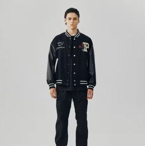 Chaquetas universitarias de béisbol de alta calidad OEM para hombre, chaqueta fina de moda con decoración bordada, ropa larga - Product Image 3