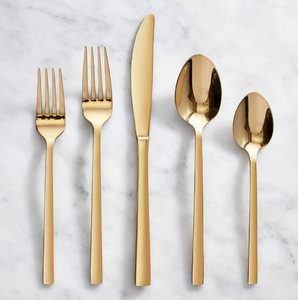 Ensemble de couverts de qualité supérieure avec plaqué argent inoxydable fini or pour les ustensiles de cuisine de restaurant et d'hôtel à des prix bas - Product Image 1