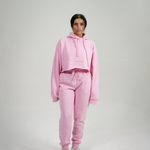 Ensemble de survêtement pour femme en coton 100% avec logo personnalisé, sweat-shirt à capuche et pantalon de jogging pour la saison hivernale - Product Image 1