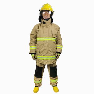 Traje de Bombero Certificado de 4 Capas, Color Beige, Meta Aramid IIIA, Impermeable, de Fieltro de Aramida, Resistente al Fuego, NFPA1971 - Product Image 2