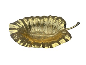 Plato de fruta con diseño de hoja de aluminio moderno con galvanoplastia de oro Epl - Product Image 5