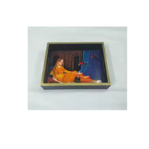 Plateau de service fait à la main élégant Unique impression émail classique Antique moderne Vintage élégant plateau de service décoratif - Product Image 3