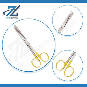 Ciseaux de pansement pour gaucher avec un arc noir 145mm courbé en acier inoxydable manuel certifié CE fabriqué au Pakistan - Product Image 4