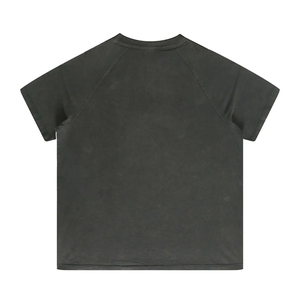 Vente en gros T-shirts boxy surdimensionnés en coton épais pour hommes personnalisés noir délavé à l'acide Design vintage brodé DTG graphique tricoté - Product Image 2