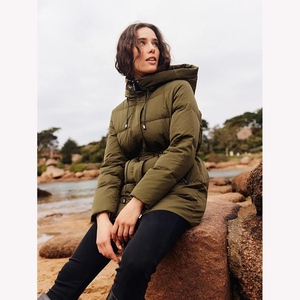 Dernière veste matelassée pour femme, chaude pour l'hiver, de haute qualité, imperméable, à capuche, épaisse, 100% polyester, fermeture éclair intégrale, respirante, design tissé - Product Image 5