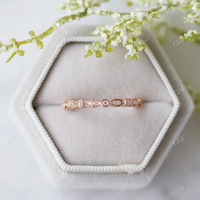 Banda de boda de oro amarillo de 14k personalizada, banda de compromiso de diamante Natural redondo de lujo, joyería a juego de media eternidad para él