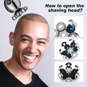 Afeitadora Eléctrica Plateada para Hombre, Cuchilla Única, Doble Cabezal Lavable, Afeitadora Facial Rotatoria, Resistente al Agua IPX7, Alimentación USB, Pieza de Repuesto - Product Image 2