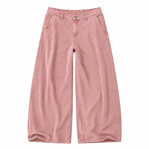 กางเกงขายาวเอวสูงทรงหลวมสำหรับผู้หญิง ผ้าฝ้ายทวิลล์ ระบายอากาศได้ดี เป็นมิตรกับสิ่งแวดล้อม ไม่ยับง่าย เหมาะสำหรับฤดูร้อน สไตล์วินเทจ ใส่สบาย - Product Image 4