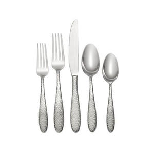 Grueso redondo martillado en relieve diseño mango cubiertos de acero inoxidable plateado clásico restaurante Hotel cubiertos - Product Image 5