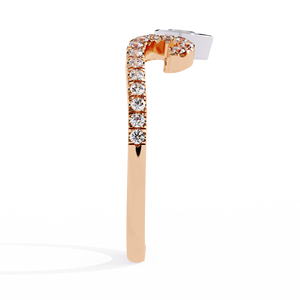 Bague de fiançailles Chocron Pear Vintage Chevron or 14K/10K et plaqué platine IGI certifié pour les anniversaires - Product Image 3