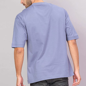 เสื้อยืดผ้าฝ้าย100% สำหรับผู้ชายขนาดใหญ่พิเศษเปิดไหล่ปล่อยเล็กๆทรงหลวมดีไซน์ใหม่ - Product Image 6