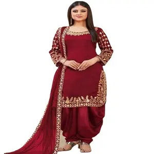 Nieuwe Punjabi-Stijl Professionele Kleding Sari Voor Pakistaans Salwar Kameez Patiyala Pak Door Dgb Export 2023 Mode