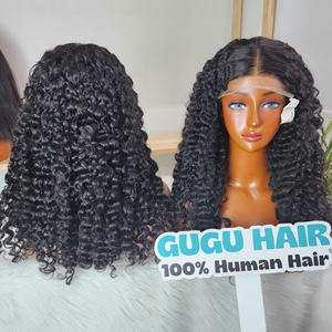 Perruque vietnamienne de luxe sans colle, fermeture en dentelle transparente HD 5x5, bouclée birmane, 24 pouces, cheveux humains, produits capillaires pour femmes noires - Product Image 1