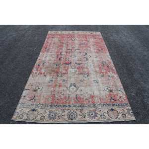 Alfombra clásica de lana rojo Beige de 6,3x11,2 pies estilo Kilim área grande alfombras rectangulares turcas respaldo de látex Patchwork para pasillo 10mm - Product Image 1