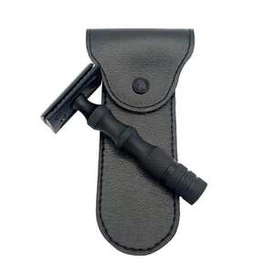 Rasoirs de sécurité de barbier enduits de couleur noire en acier inoxydable de haute qualité rasoirs de sécurité de gorge en gros utilisés à la maison - Product Image 1