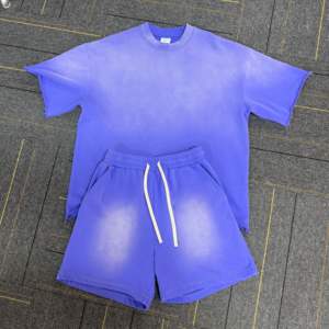 Ropa de playa de manga corta, traje de jogging para hombre, conjuntos cortos de dos piezas, Conjunto de camiseta y pantalones cortos, estampado de logotipo personalizado, ropa de calle informal de verano - Product Image 5