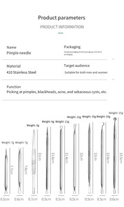 Acne Needle <strong>Extractor</strong> Popper <strong>Blackhead</strong> Remover <strong>Tool</strong> for Blemish Whitehead Zit Removal Makeup <strong>Tool</strong> - Product Image 6