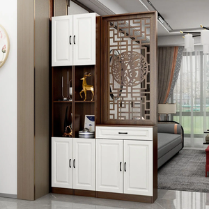 Nouvelle Armoire de Rangement de Style Chinois pour Entrée, Étagère de Séparation, Meuble de Couloir Double Face en Bois Massif Moderne pour Hall d'Entrée et Salon - Product Image 1
