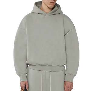 Sweat à capuche personnalisé Boxy poids lourd 400 gsm à épaules tombantes logo du fabricant sweats à capuche surdimensionnés à fermeture éclair complète pour hommes - Product Image 1
