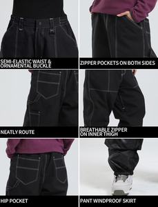 Fabricación de alta calidad Pantalones de nieve Cazadora holgada Impermeable Unisex Ropa de esquí Hip Hop Pantalones de nieve de esquí Hipster holgados - Product Image 6