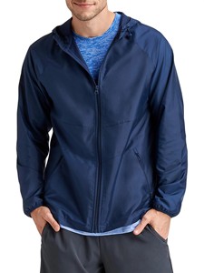 Breathable Wholesale Blank Custom Pullover Windbreaker <b>Men's</b> Hooded Zip up with Pockets Windbreaker <b>Jacket</b> for <b>Men</b> - Product Image 3
