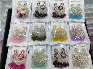 ต่างหูห้อยไข่มุกหินเงาลูกปัดสไตล์ดั้งเดิมสำหรับผู้หญิงเครื่องประดับแฟชั่นโลหะผสมสังกะสีดีไซน์สวยงามขายส่ง - Product Image 4