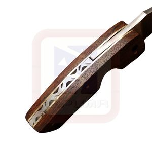 Mango de madera Camping Survival EDC 1065C Hoja de acero de alto carbono Cuchillo de bolsillo plegable hecho a mano - Product Image 4