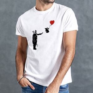 Wholesale 100% Cotton Custom Printing Oversized Heavyweight Men's T-shirt Graphic Falling Shoulder Sleeve <b>Tshirt</b> - Product Image 2