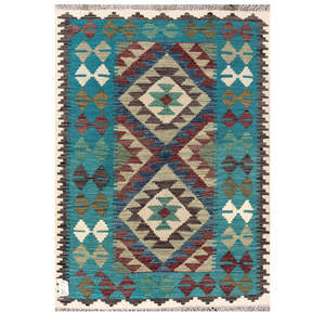 Alfombra Kilim de Maimana, Afganistán, 117 x 82 cm, Producto para Colgar en la Pared - Product Image 1
